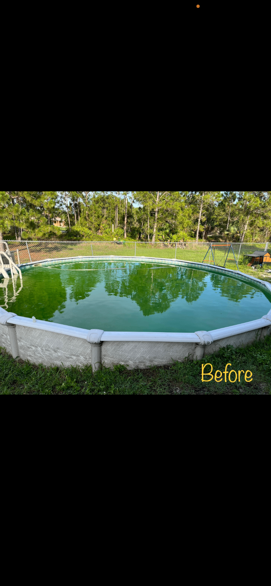 Above-ground pool restoration before